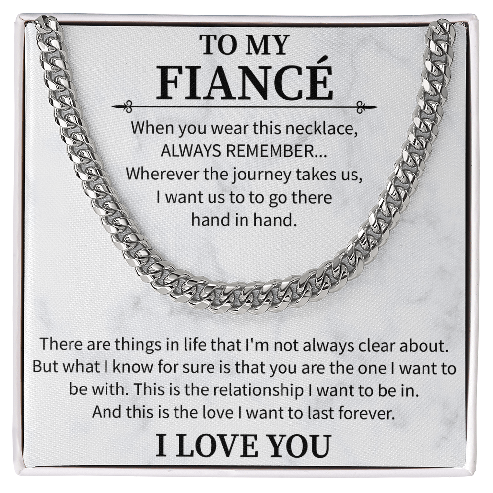 To my fiancé necklace - Necklace For Boyfriend Cuban Link Chain – My Life, My Love, My Bestfriend - Beauty Belliss